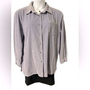 Chadwick’s womens XL purple button up corduroy long sleeve thick relaxed blouse